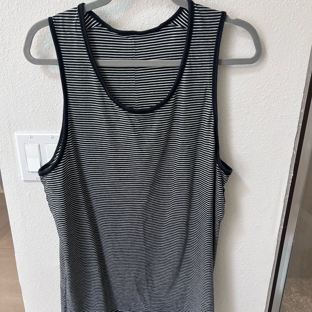 Striped Black and White Men’s Tank Top